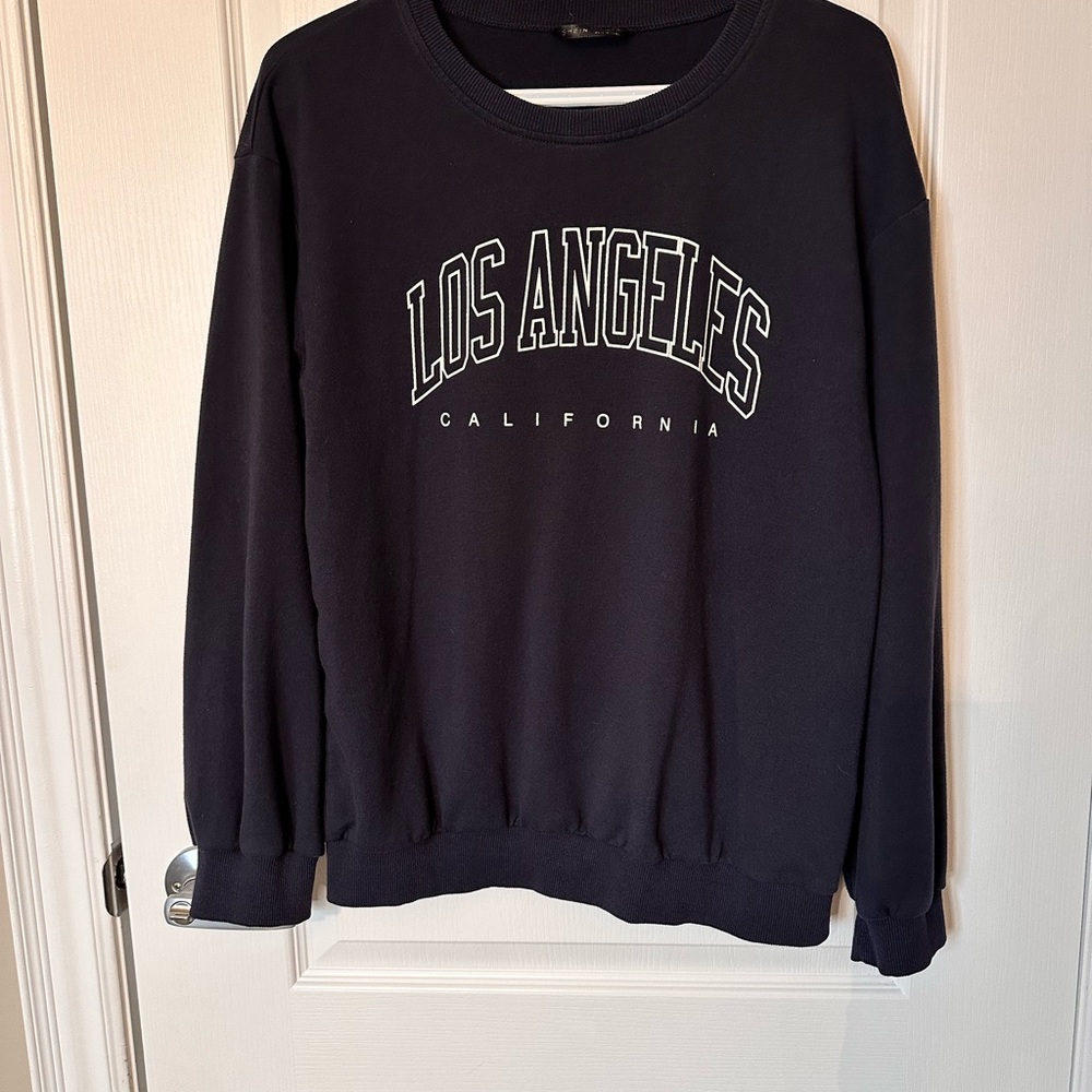 Navy Blue Los Angeles California Sweatshirt crew neck women’s size M SHEIN A0176 - Picture 2 of 10